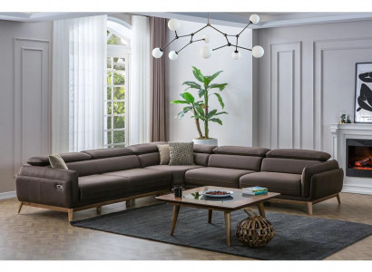 L-shaped sectional luxury coffee table living room set 2-piece suite upholstery seat new